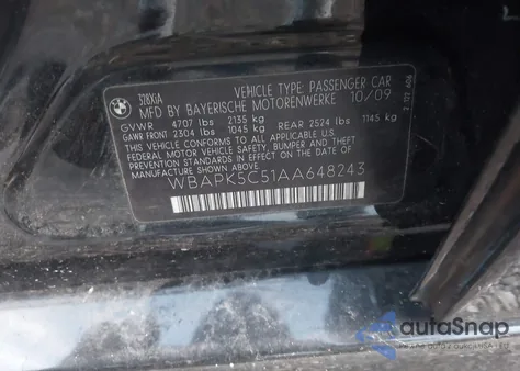 2010 BMW 328I xDrive z USA, uszkodzony, nr VIN WBAPK5C51AA648243